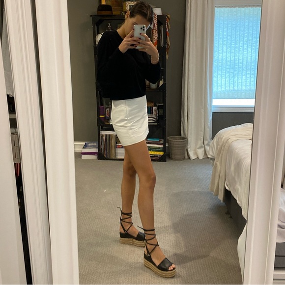 Seniorah Black Leather Wrap-Up Espadrilles - Picture 12 of 16